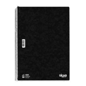 Skag Τετράδιo Σπιράλ Basic Ριγέ Α4 60 Φ 80γρ.2 Θεμάτων Μαύρο N 9202