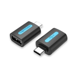 VENTION Type-C Male to USB 2.0 Female OTG Adapter Black PVC Type (CDTB0)